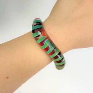 Lamp Worked Borosilicate pyrex glass Cuff Bracelet